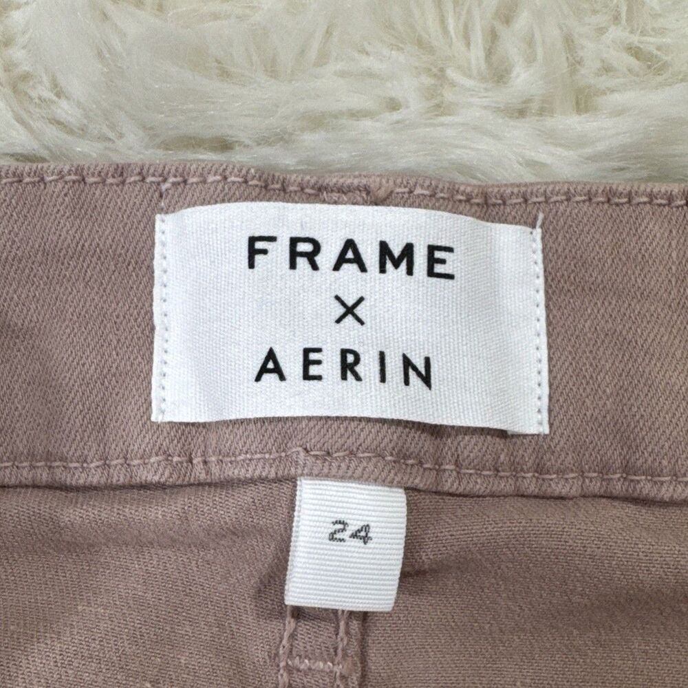 Frame X Aerin Le Crop Mini Boot Jeans 24 (25x26.5) Dusty Rose Ankle Hemmed Women - Picture 2 of 12